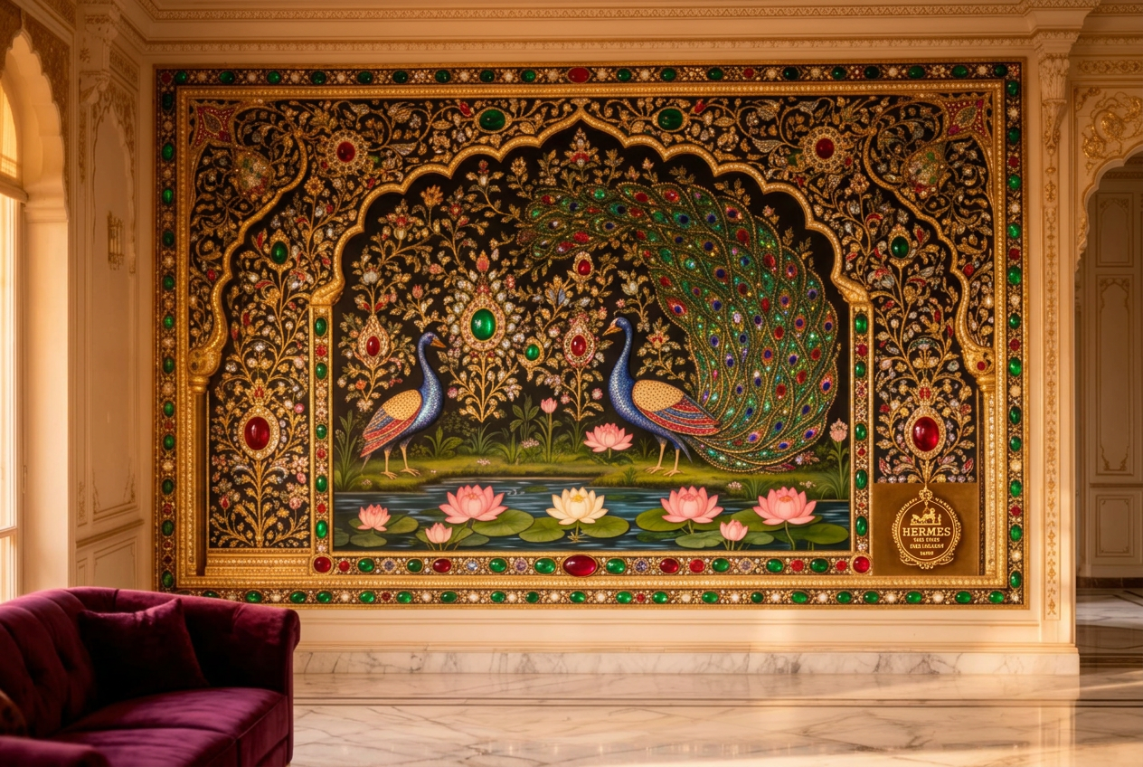 Bagh Mahal full wall installation from Composed · Multi-craft